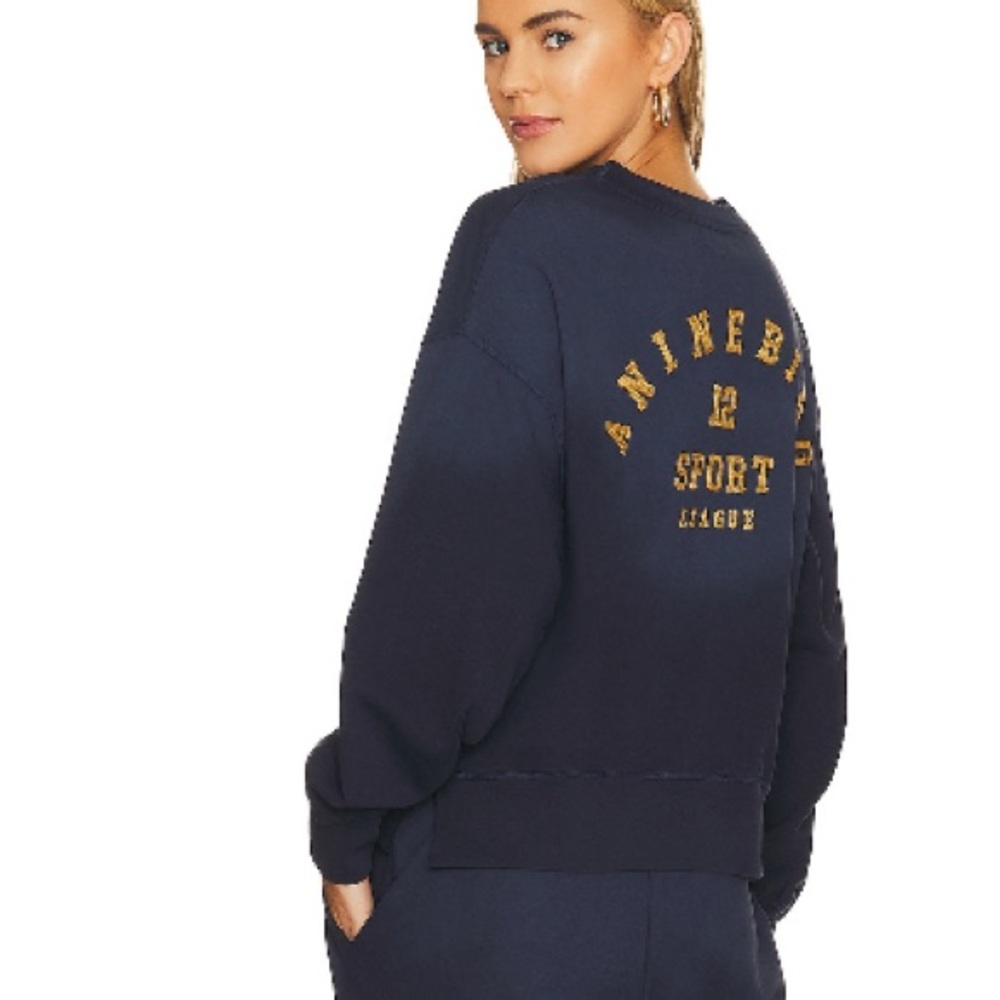 Anine Bing Navy Sport Sweatshirt -rod league